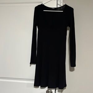 Express black ribbed dress